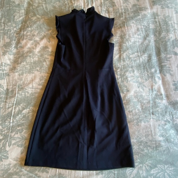 NWT Julie Brown Mya Ruffle Accent Dress, Navy Blue - Picture 15 of 16